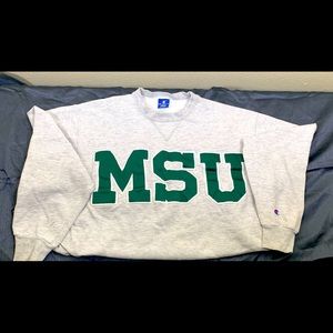 Vintage MSU Michigan State University Crewneck Sweater Size XL Champion USA Made